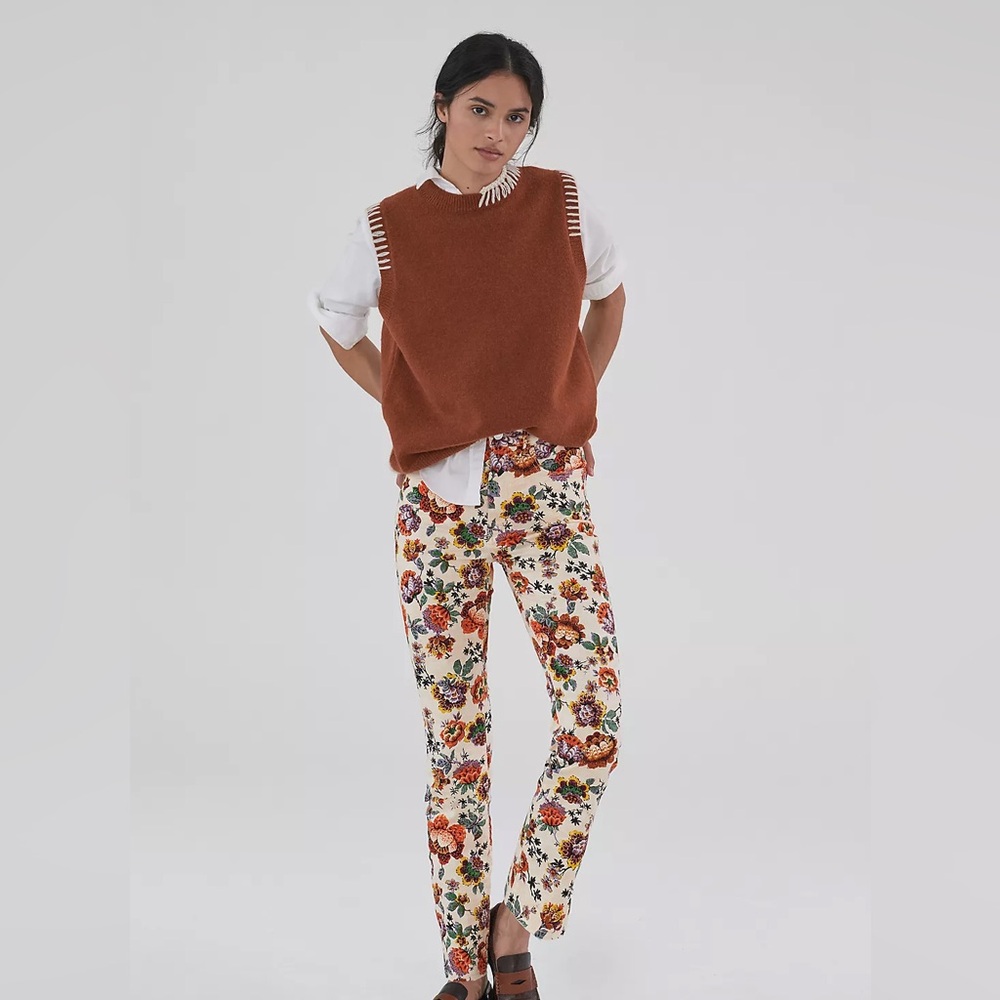 50% OFF Pilcro floral cigarette pants